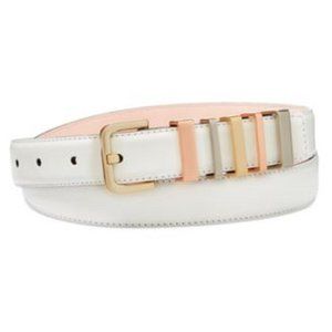 Calvin Klein Women's White Genuine Leather Belt